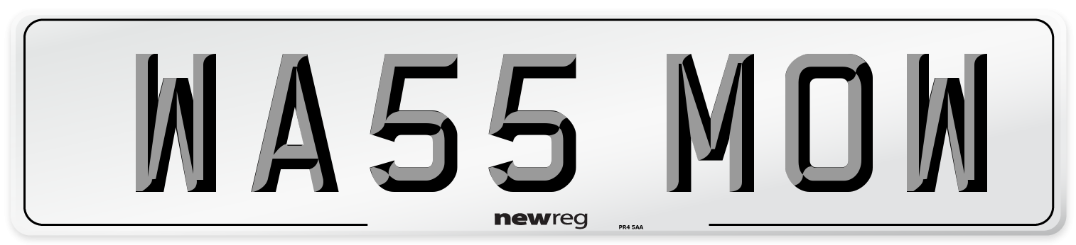 WA55 MOW Number Plate from New Reg